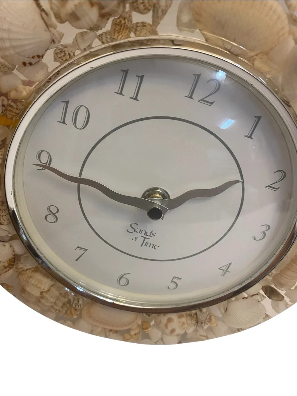 Vintage Sands Of Time Resin Seashells Wall Clock Coastal Beach House Decor